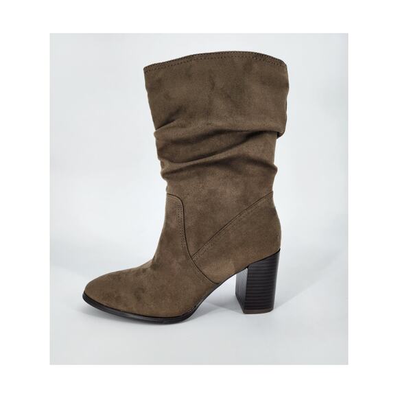 Market & Spruce Green Slouchy Heeled Boots Women's Size 8 - Picture 1 of 9